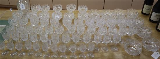 A part suite of star and panel-cut crystal table glass, circa 1916,